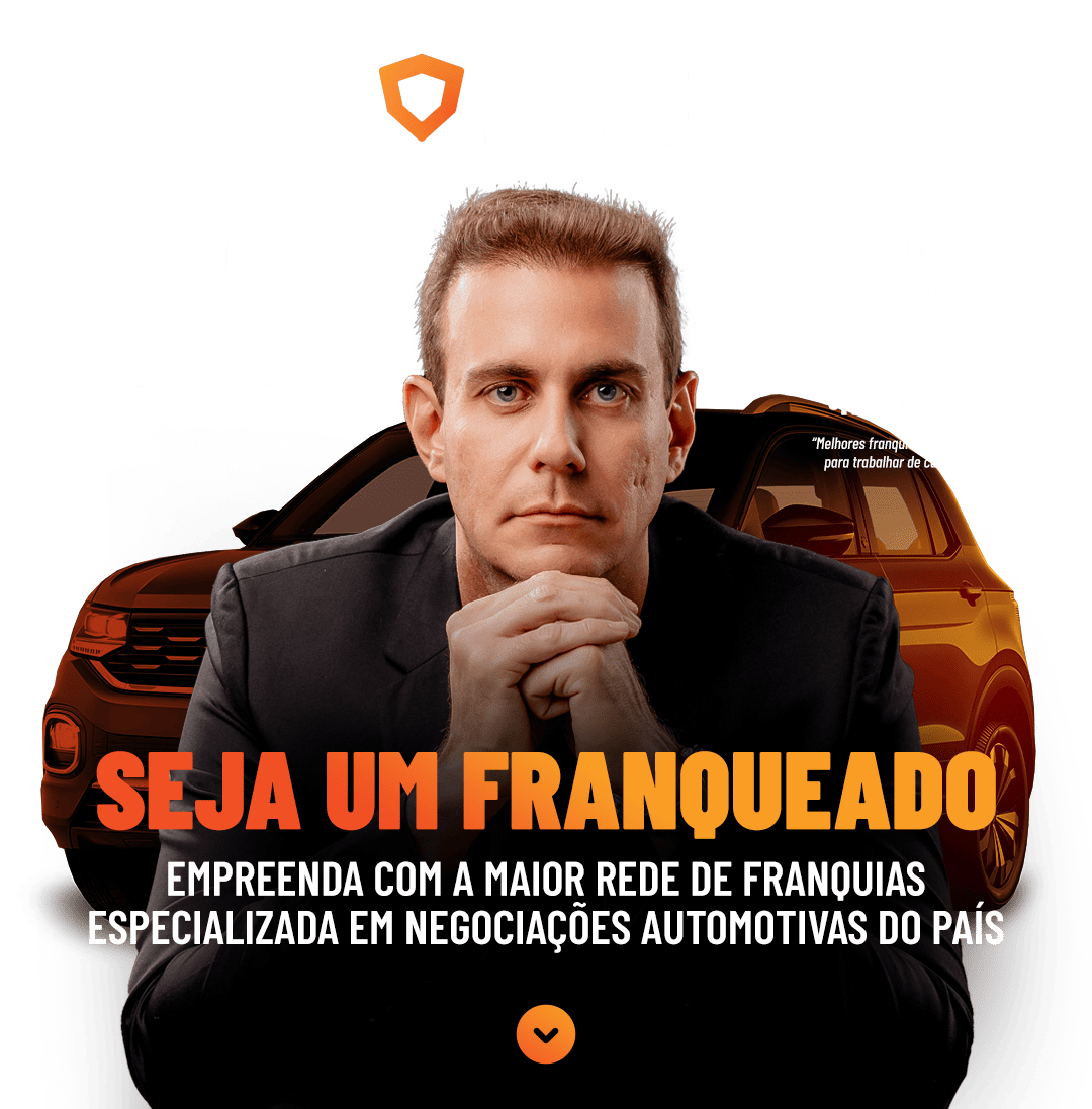 Logo BMZ Negócios Automotivos e selos de ABF, Exame, Quatro Rodas e Pequenas Empresas & Grandes Negócios. Seja um franqueado: empreenda com a maior rede de franquias especializada em negociações automotivas do país